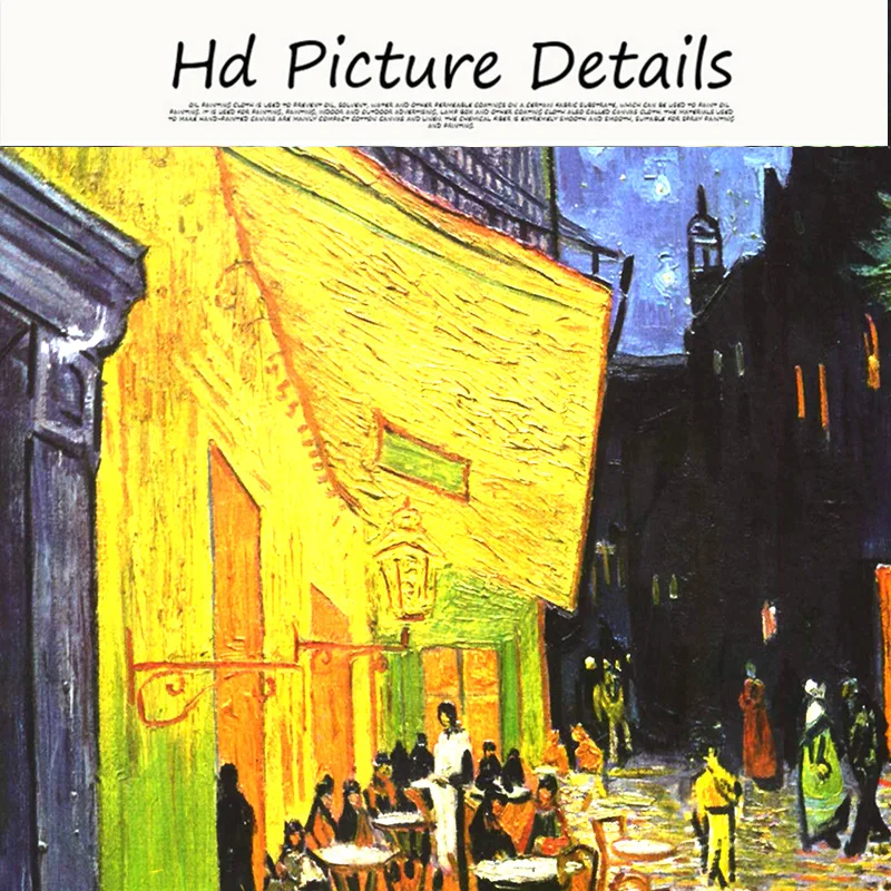 Картина маслом на холсте с изображением картины Ван Гога кафе террасы в ночное