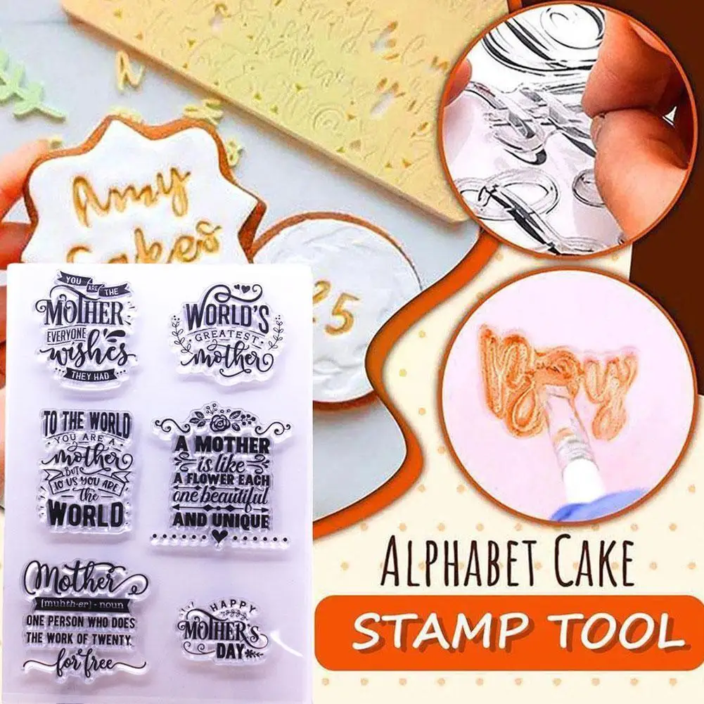 

Transparent Silicone Seal Cake Mold Mother's Day DIY Cookie For Grateful Cake Molds Mother Decorating Tools Cake Y9N7