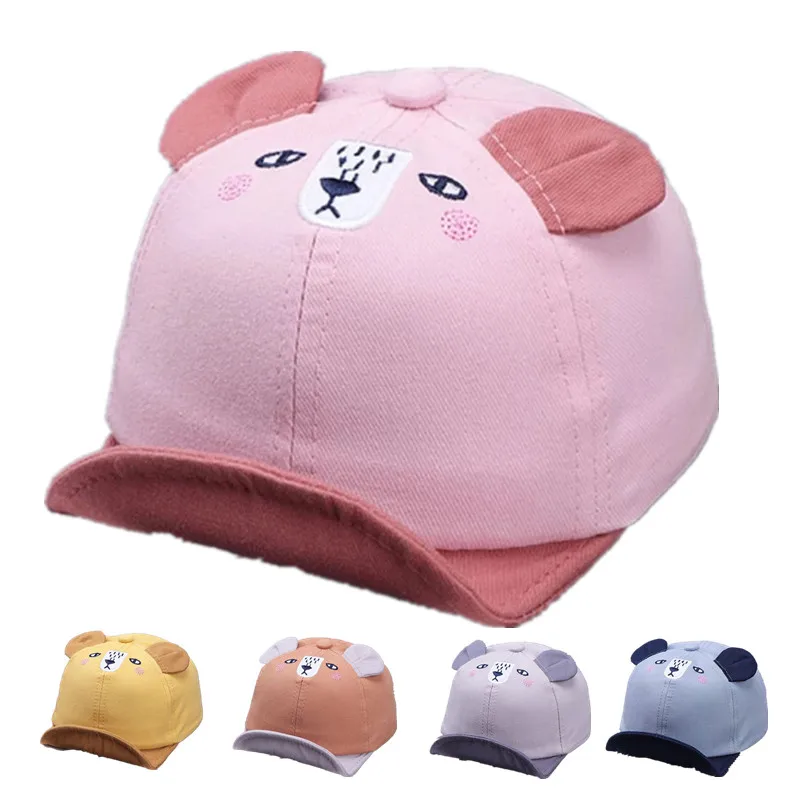 

New Children Baseball Cap Baby Cartoon Bear Ear Fashion Unisex Personality Cotton Shade Soft Hat