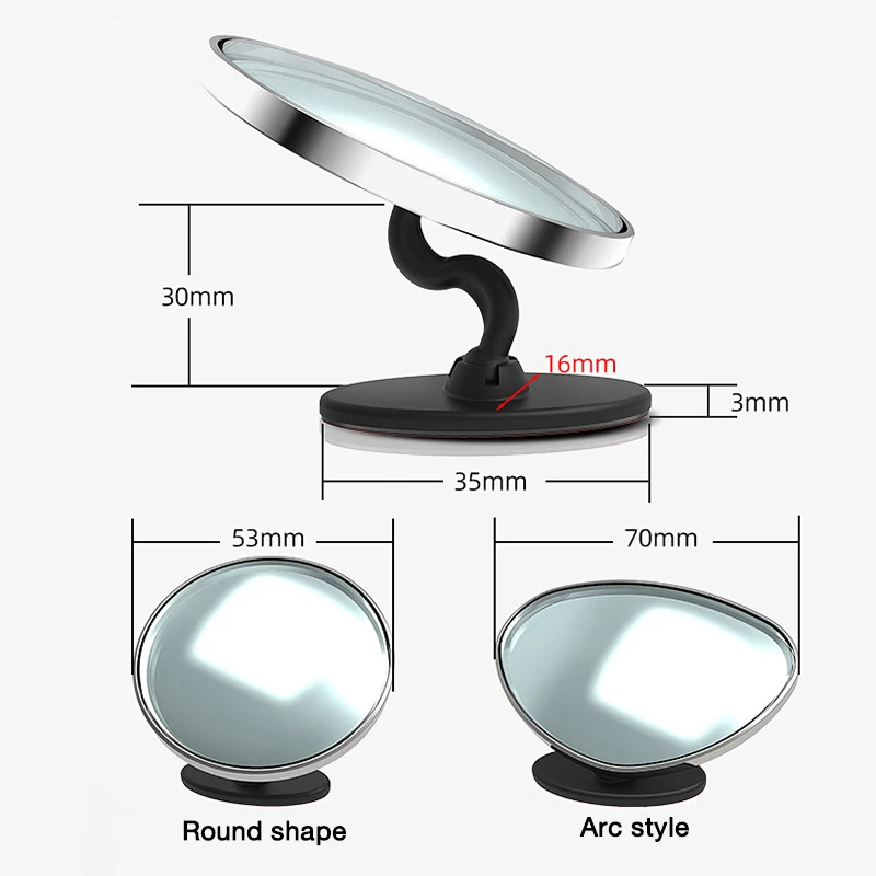 2-piece car 360-degree adjustable blind spot mirror wide-angle small round convex safe parking auxiliary | Автомобили и мотоциклы