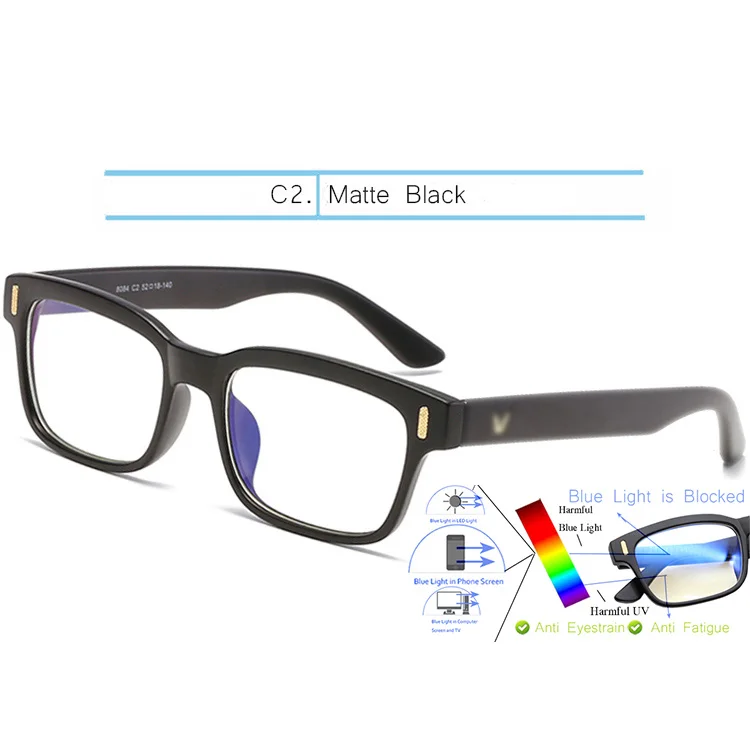 Matte Black-Clear IVSTA, синий светильник, очки, компьютерная игровая оправа, для мужчин, анти-Синие лучи, блокировка, по рецепту, близорукость, поляризованные солнцезащитные очки, ночной ботаник - Цвет оправы: Matte Black-Clear