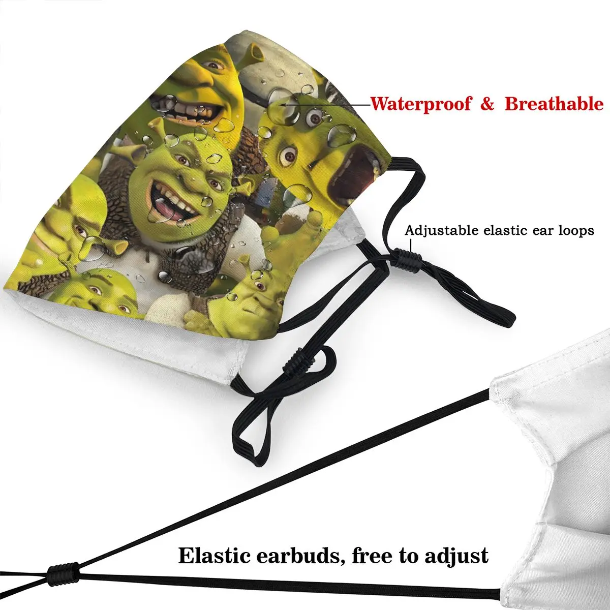 Шрек коллаж моющаяся маска для рта из фильма ужасы мужчин женщин противотуманная