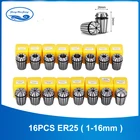 16 шт. ER25 точность пружинный цанговый патрон 1 мм-16 мм цанговый патрон для фрезерного станка с ЧПУ Токарный Инструмент шпиндель мотор машина