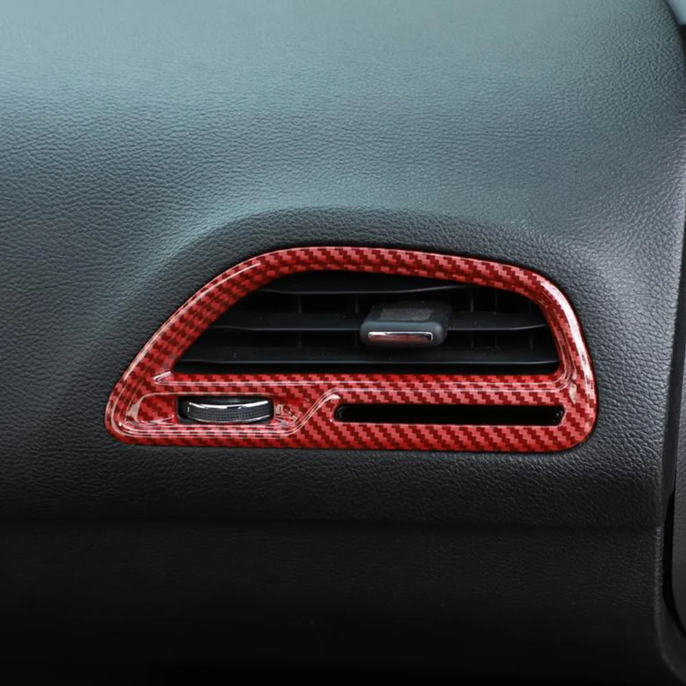 

2pcs Decorative Cover Accessory For Dodge Challenger 2015-Nice Red Carbon Fiber