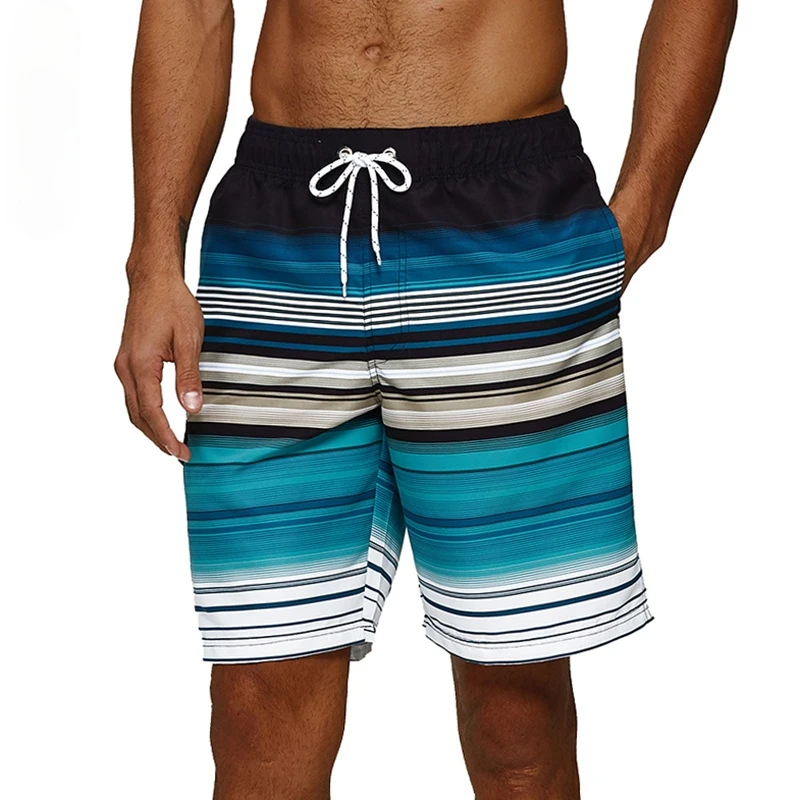 

2021 New Male Gradual Change Color Beach Shorts Plus Size Men Swimwear Homme Quick Drying Loose Surfing Shorts Surf Swimwear