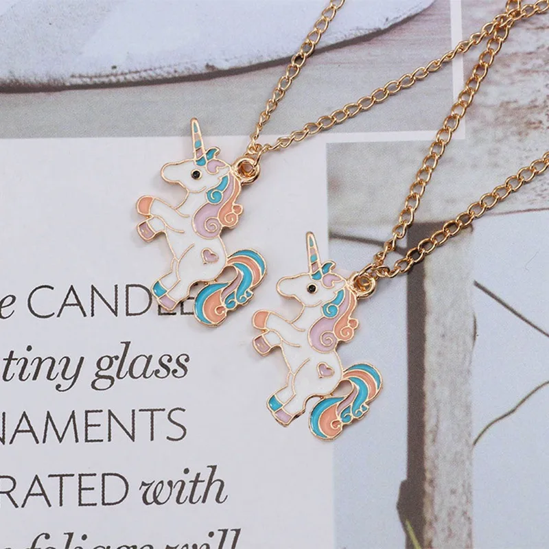 Модная мультяшная модель единорога Пегаса Капельное Ожерелье сделай сам модная