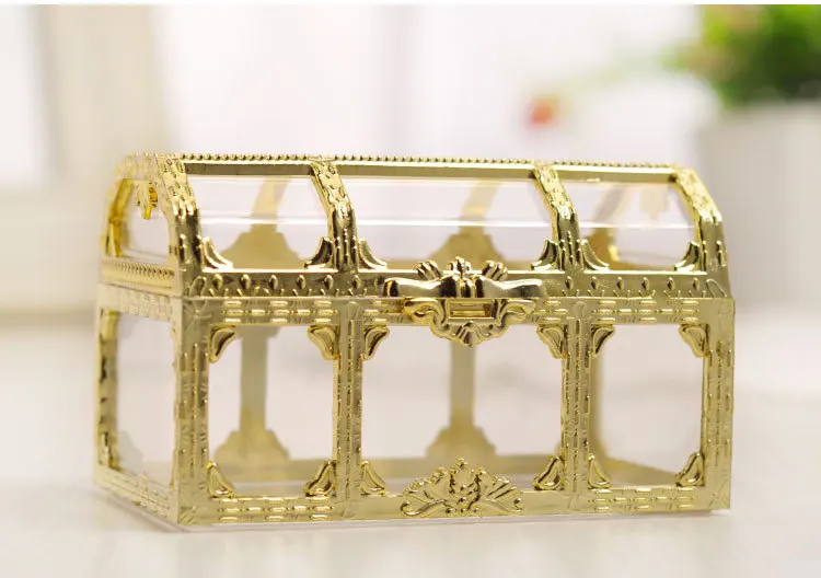 200 шт креативное украшение сундук с ящик для хранения Цвет золотистый