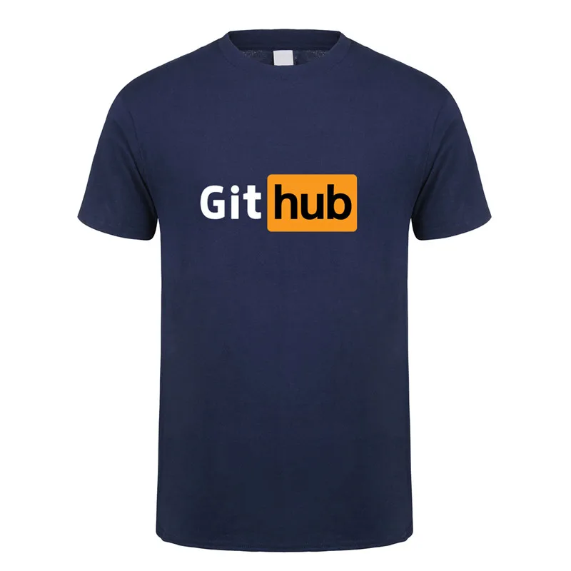 Забавный дизайн футболка Github хлопковая Футболка с круглым вырезом и короткими рукавами Мужская футболка LH-151