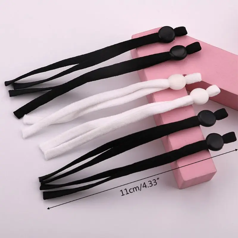 

100Pcs Elastic Band Cord Adjustable Buckle Stretchy Earloop Lanyard Earmuff Rope T3LE