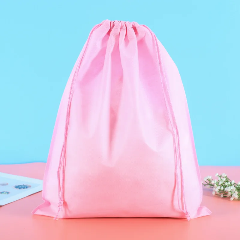PACGOTH Fashion Solid Color Non-woven Fabric Drawstring Travel Backpacks Pocket Size Large/Small Bag Unisex Storage Shopping |