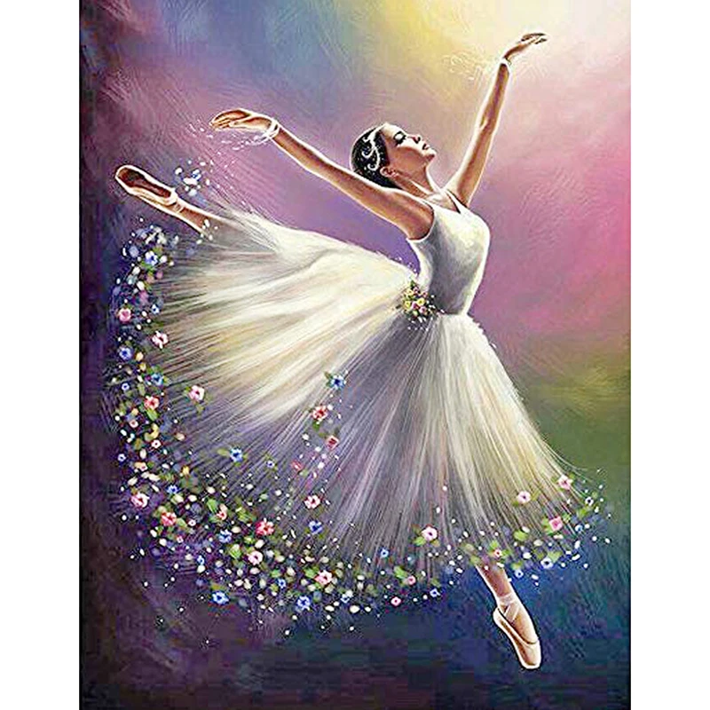 

DIY diamond painting full diamond cross stitch living room bedroom oil painting flowers ballet dancer decorative painting