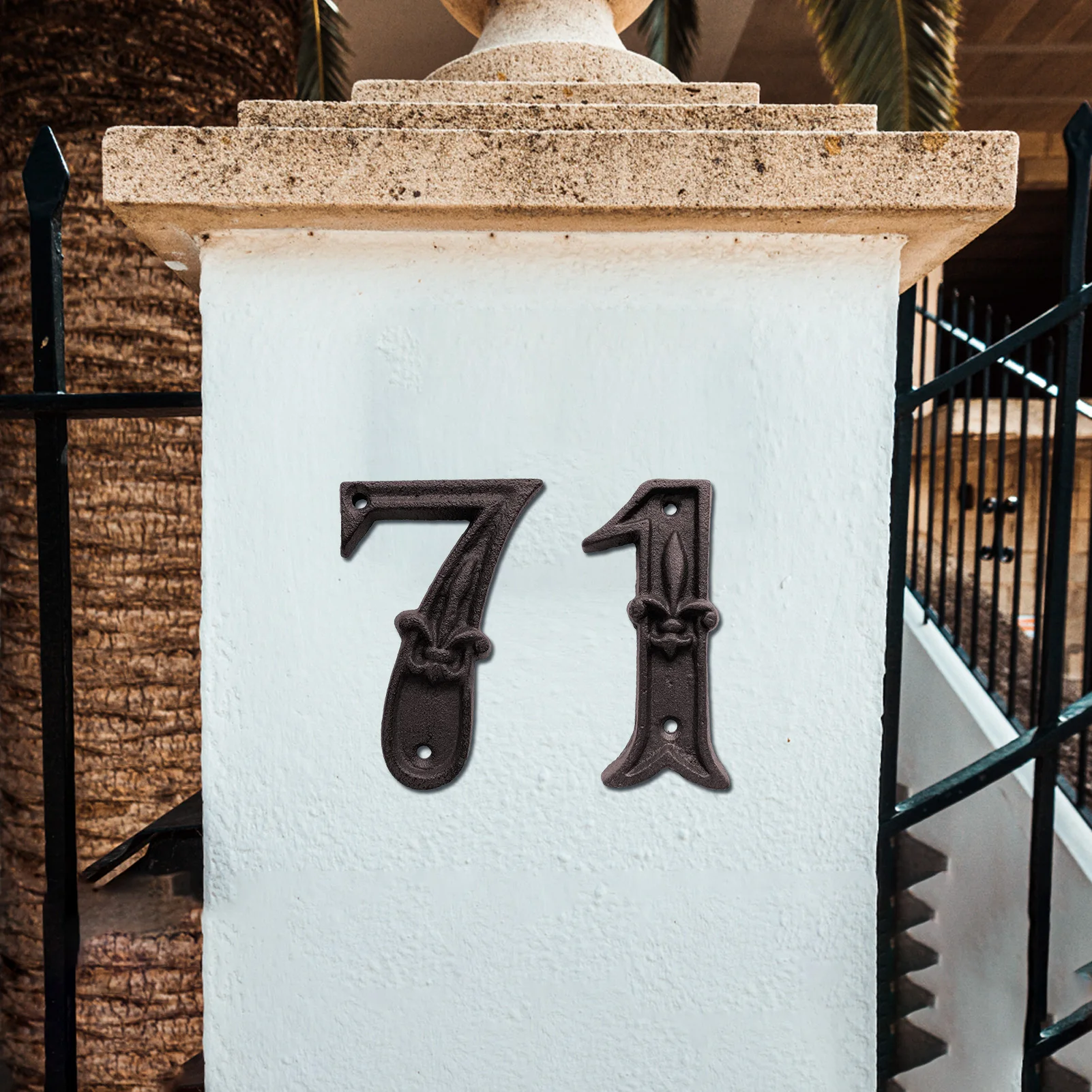 Чугунный уникальный номер для дома 0-9 домашний адрес номера Ретро Цифровые