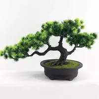 Artificial Plant Potted Bonsai Welcoming Pine Fake Green Plants Simulation Pine Tree For Home Living Room Garden Party Decor