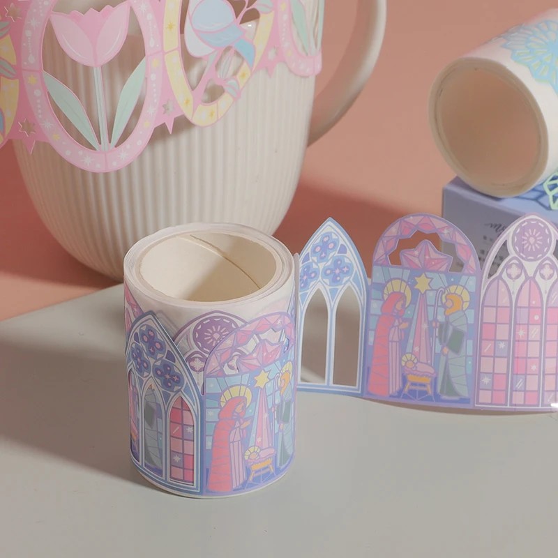 Декоративная клейкая лента junkжурнал Washi в стиле ретро кружевные цветы мечты