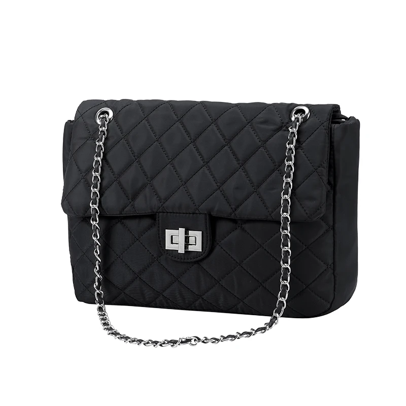 

Lingge chain bag female 2021 new canvas single shoulder large capacity net red fashion casual underarm big bag