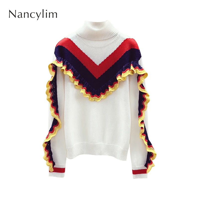 Водолазка женская осенне-зимняя новая теплая вязаная кофта женский джемпер -