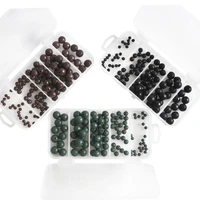100pcs fishing bead 4 specifications round soft rubber black green brown grey carp fishing rig beads for freshwater