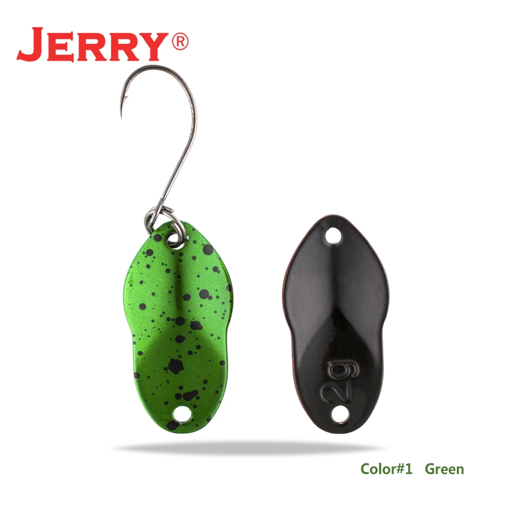 green Jerry 2 г 3 г микро рыболовные приманки сверхлегкие латунные металлические жесткие приманки один крючок пресноводная зона форель Щука окунь ложка безделушка pesca - Цвет: green