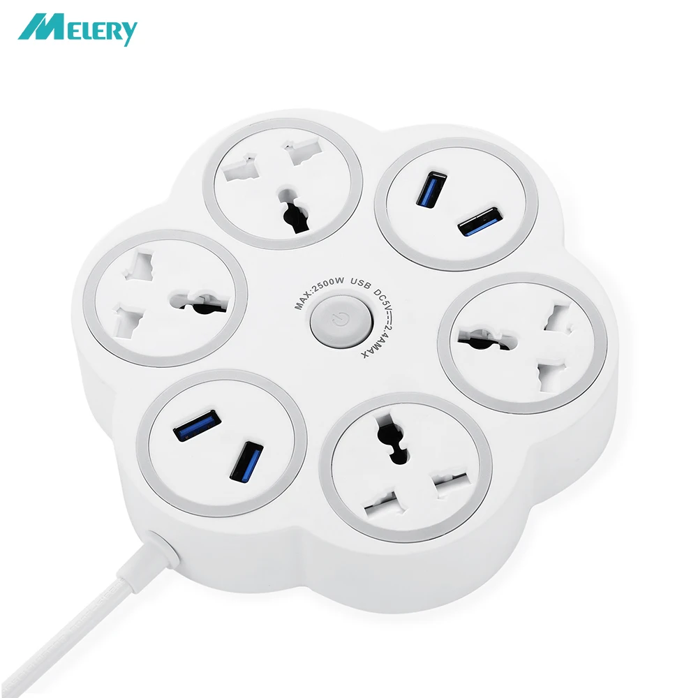 Мульти Мощность полосы 4 розетками переменного тока универсальная электрическая