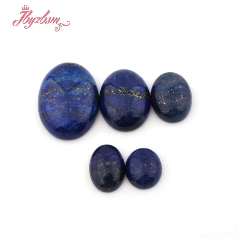 Овальные Кабошоны с синим Lapis Lazuli непросверленные шарики из натурального камня