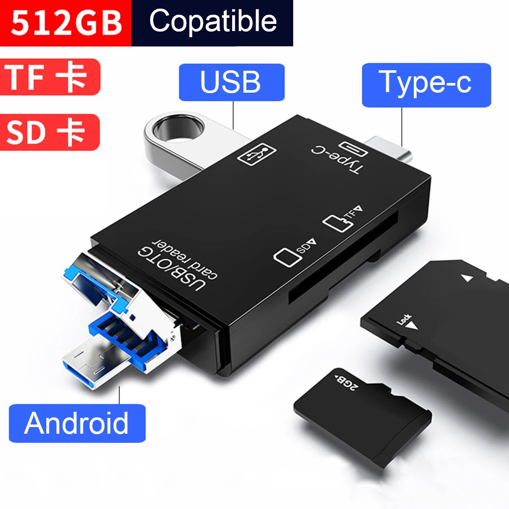 6 в 1 кард ридер micro usb 20 тип c sd карта micro sd tf