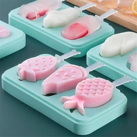 silicone ice cream mold with cover animals shape jelly form maker for ice lolly moulds ice cube tray for candy bar decoration