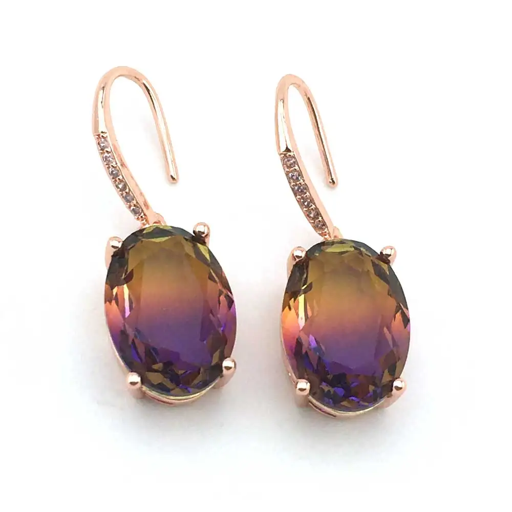 Женские серьги из серебра 925 пробы с крупным аметистом