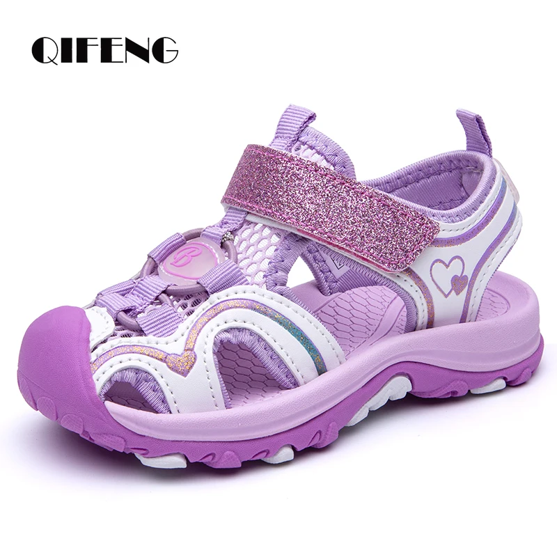 

2021 Girls Sandals Student Kids 7 8 Summer Fashion Children Beach Shoes Outdoor Sandales Cartoon Clogs Pink Sandalias Butterfly