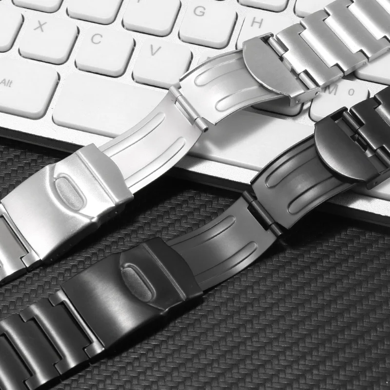 Solid Stainless Steel Watchband Replacement for Swatch Concave Convex Interface Large Steel Strap 23mm Men's Watch Accessories