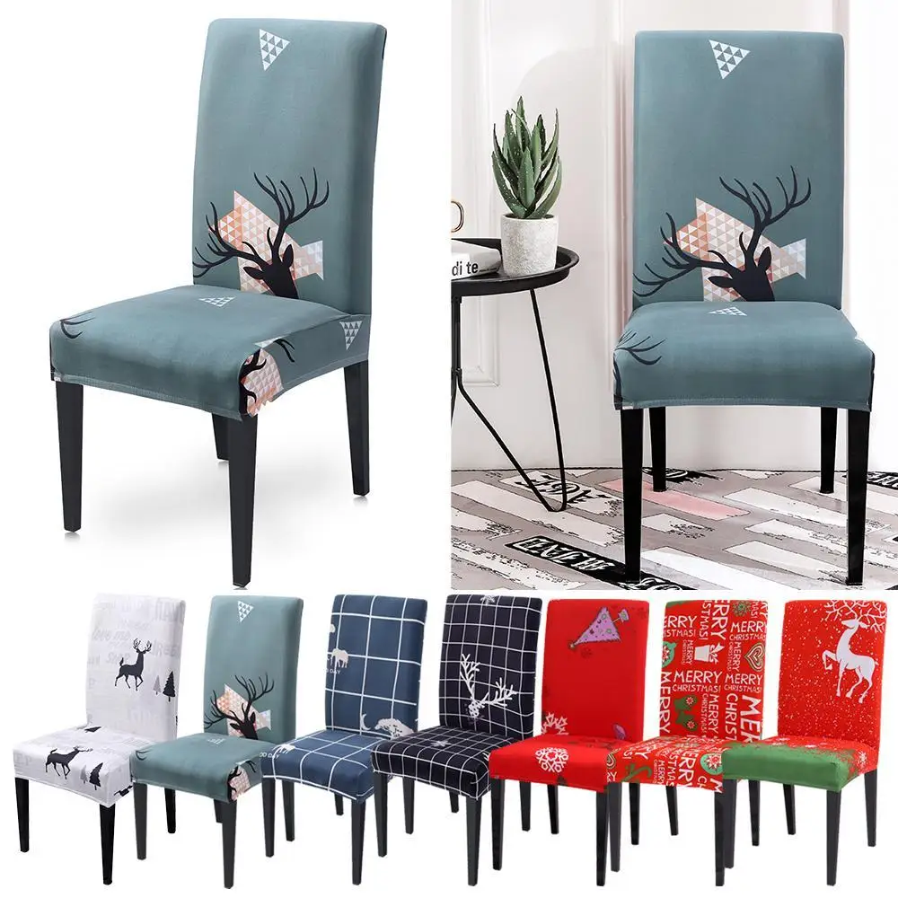 

Solid Color Chair Cover Spandex Stretch Elastic Slipcovers Xmas Chair Covers For Dining Room Kitchen Wedding Banquet