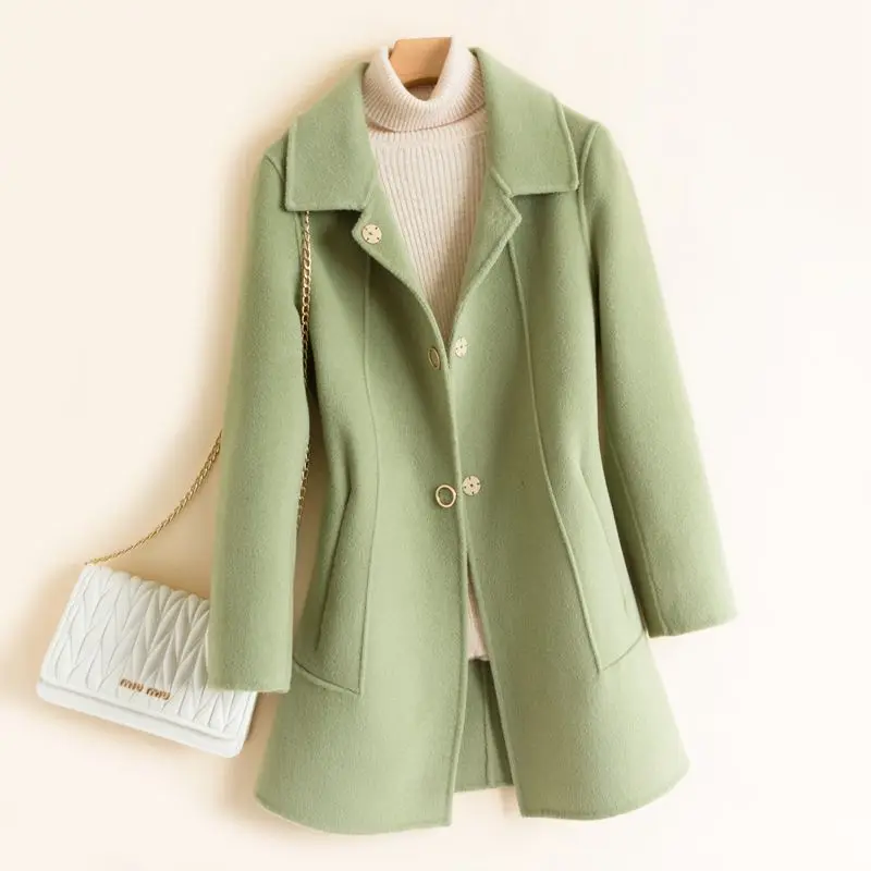 

2020 new double-sided cashmere coat female short short short high-end wool woolen doll collar Hepburn style coat