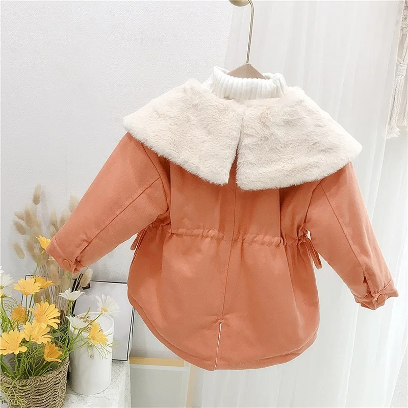 

Girls Warm Jacket 2021 New Kids Winter Coat Winter Children Padded Coats Turn-down Collar Outerwear Clothing