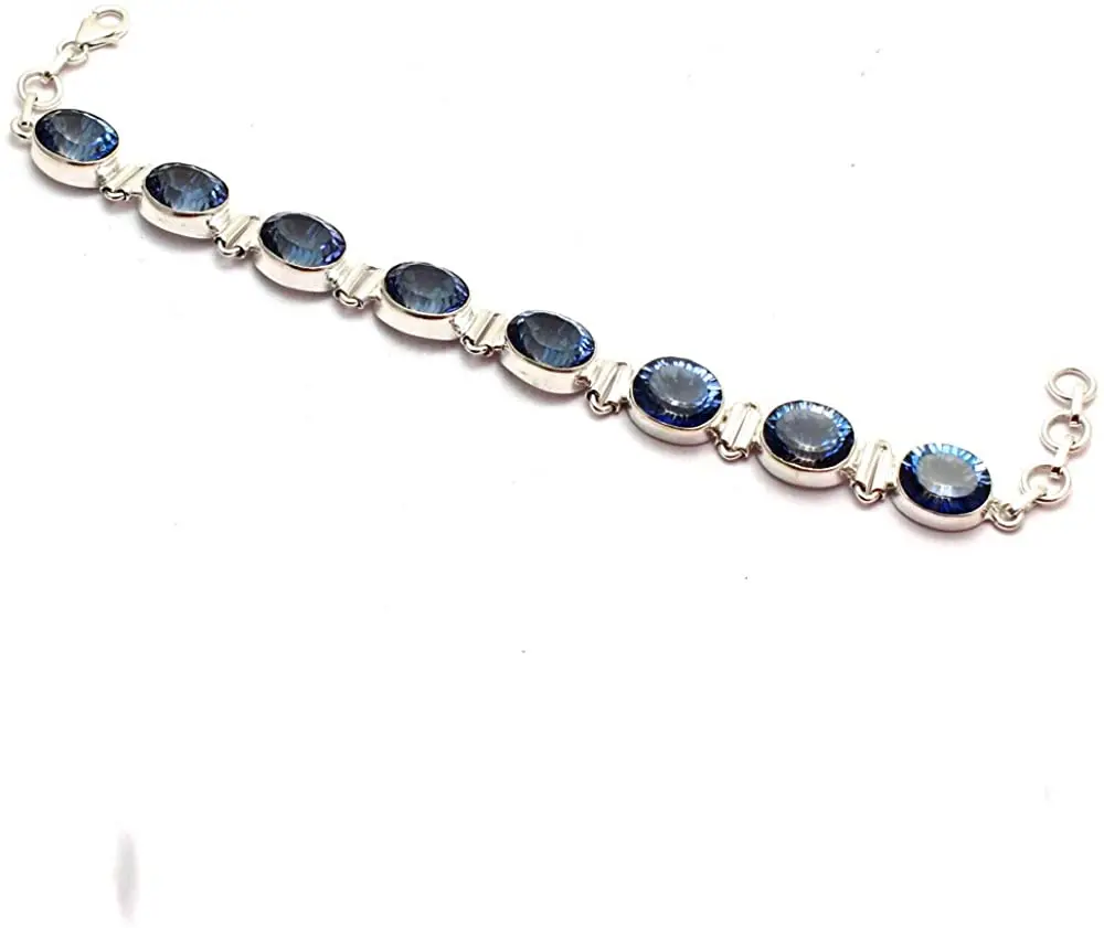 

Genuine Iolite Bracelet 925 Sterling Silver, 19 cm, GRPB0404