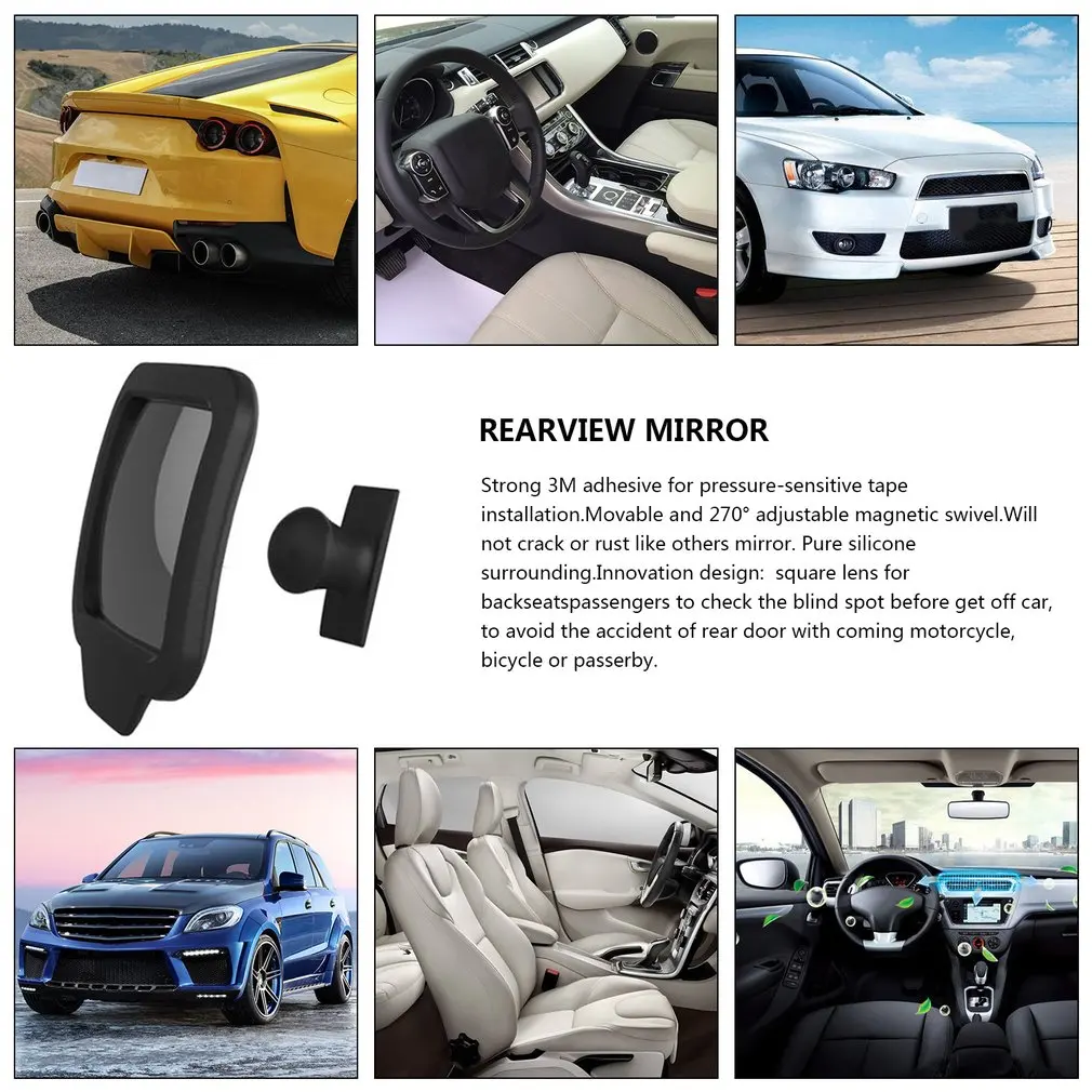 1 pc Adjustable 270 Degree Wide-angle Lens Design Car Rear Seat Rearview Mirror Backseat Blind Spot | Автомобили и мотоциклы
