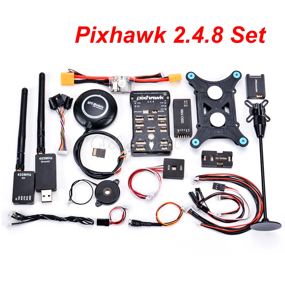 Контроллер полета Pixhawk PX4 PIX 2.4.8 32 бит с 4G SD M8N GPS Mini OSD PM RGB PPM I2C Модуль 433 / 915 100 мВт 500