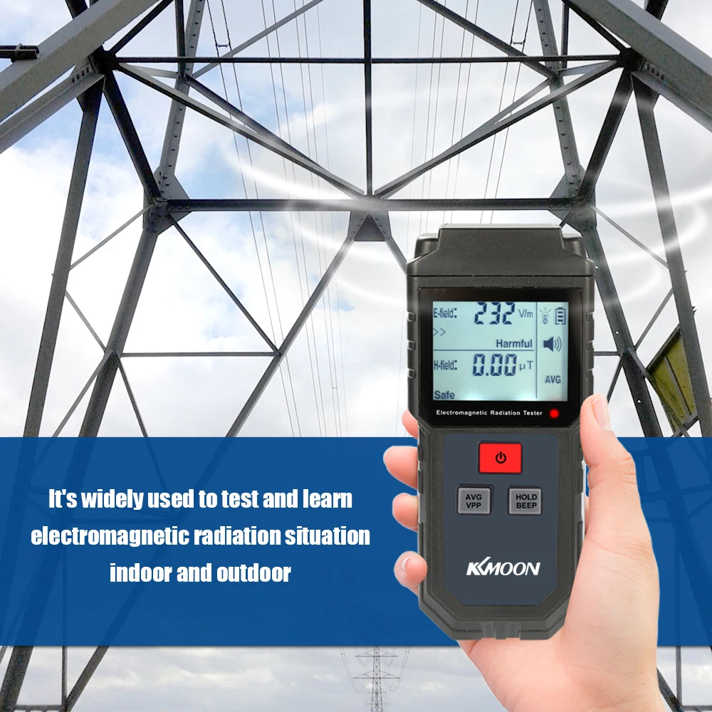 

Digital Radiation Dosimeter LCD Electromagnetic Radiation Tester Electric Field Magnetic Field Dosimeter Detector with Sound
