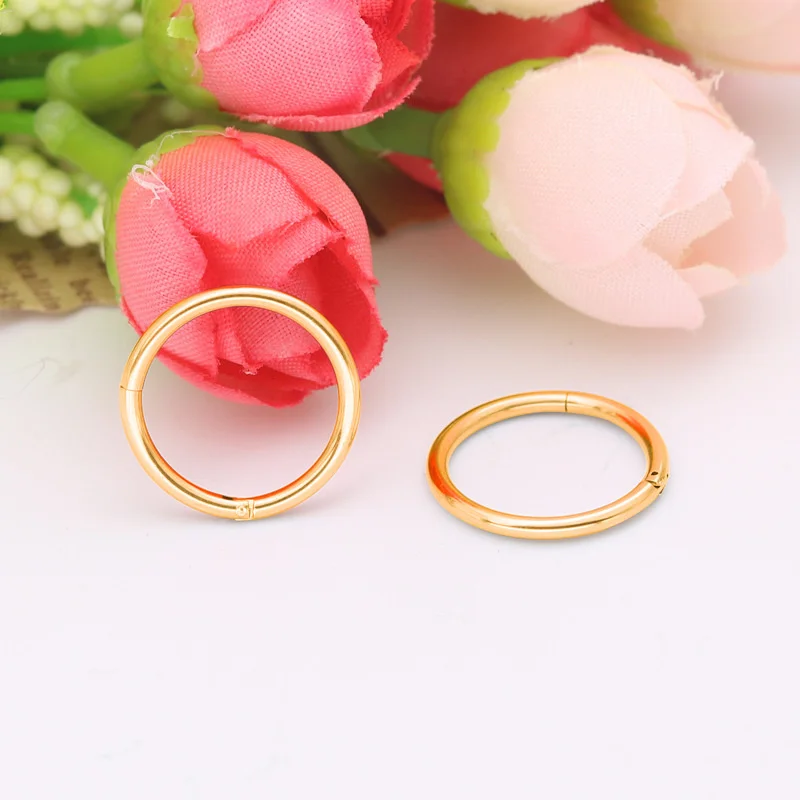 

Hoops Nose Ring Gold Stainless Steel Round Earrings Breast Designer Nose Simple Earrings Ear Buckles channel nose ring