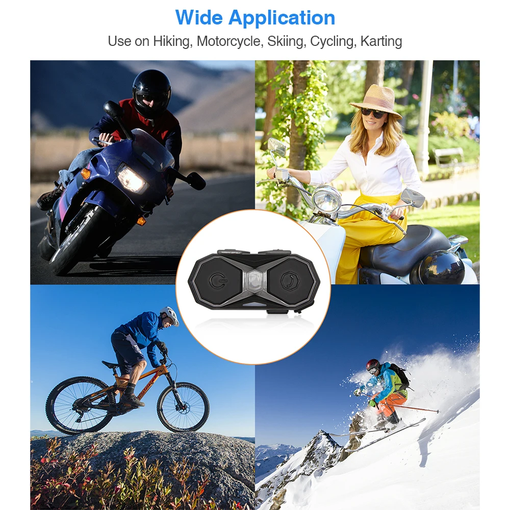 Беспроводная мотоциклетная гарнитура с синим зубом дальность 1000 м для шлема