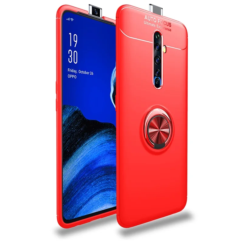 OPPO Reno 2 Z 2Z 2F чехол для телефона Автомобильный Кронштейн кольцо держатель Броня задняя крышка для OPPO Reno 2 Z 10X Zoom reno2 мягкий матовый корпус - Цвет: Красный