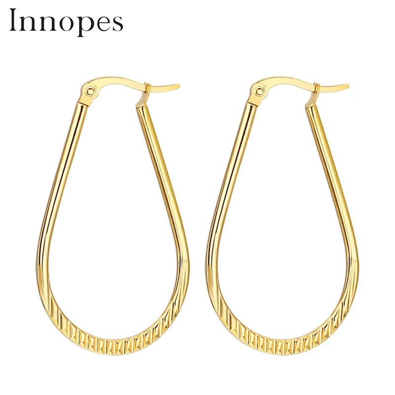 Vintage Gold/Silver Steampunk Hoop Earrings Ear Clip Party Gifts For Women Stainless Steel Earring Creole Gold | Украшения и