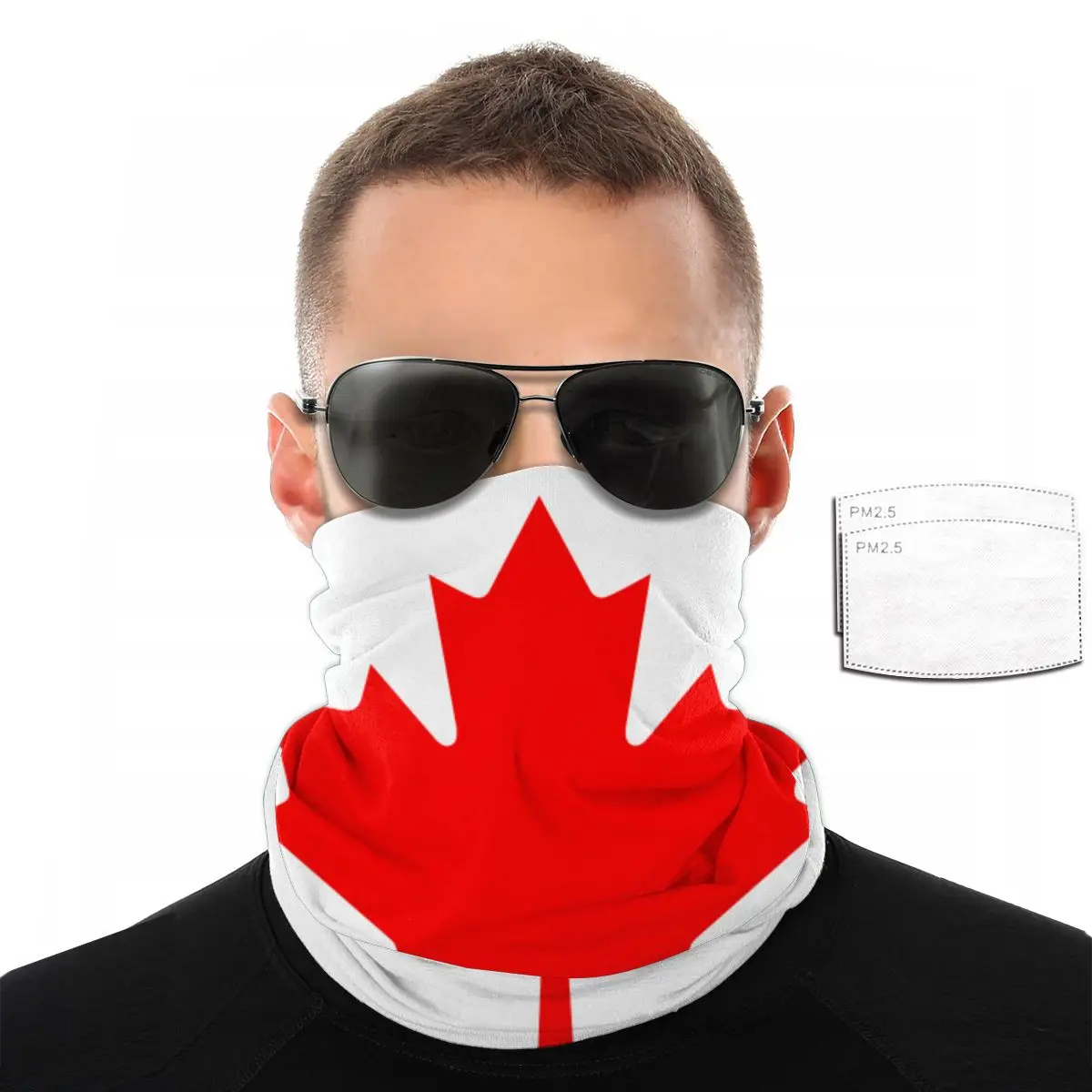 Шарф для лица с флагом Канады фильтром 2 шт. многоцелевой головной платок повязка