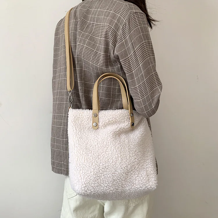 Мягкая Плюшевая кашемировая сумка из плюша для женщин простая модная