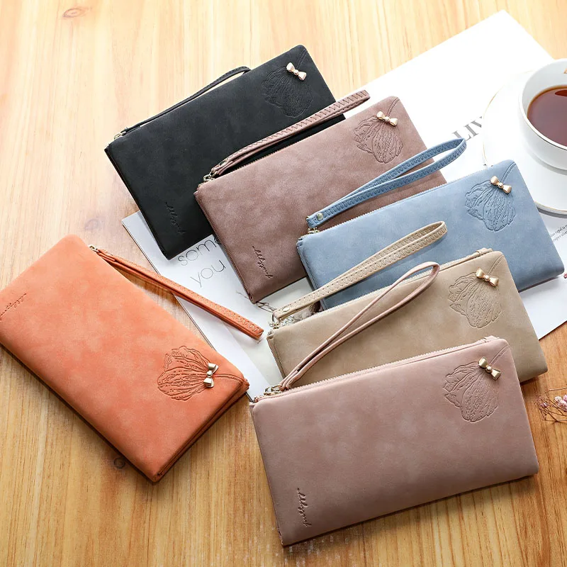 

New Fashion Women Long Zipper Wallets Flower Phone Pocket Ladies Purse Female Money Coin Bag Credit Card Holder