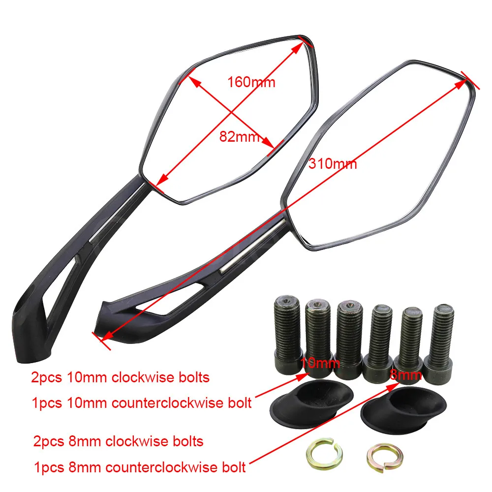 

8mm 10mm Universal Motorcycle Motorbike Rear View Side Mirrors For Honda Yamaha Suzuki Kawasaki For Ducati KTM APRILIA TRIUMPH