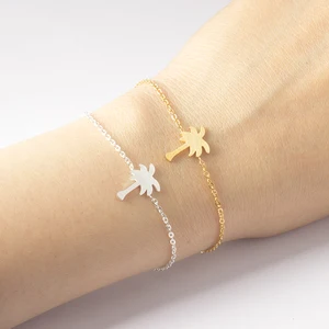 Stainless Steel Jewelry Gold Color Palm Tree Bileklik Bracelet Men Tropical Coconut Bracelets & Bangles For Women Pulseras Mujer Stainless Steel Jewelry Gold Color Palm Tree Bileklik Bracelet Men Tropical Coconut Bracelets & Bangles For Women Pulseras Mujer