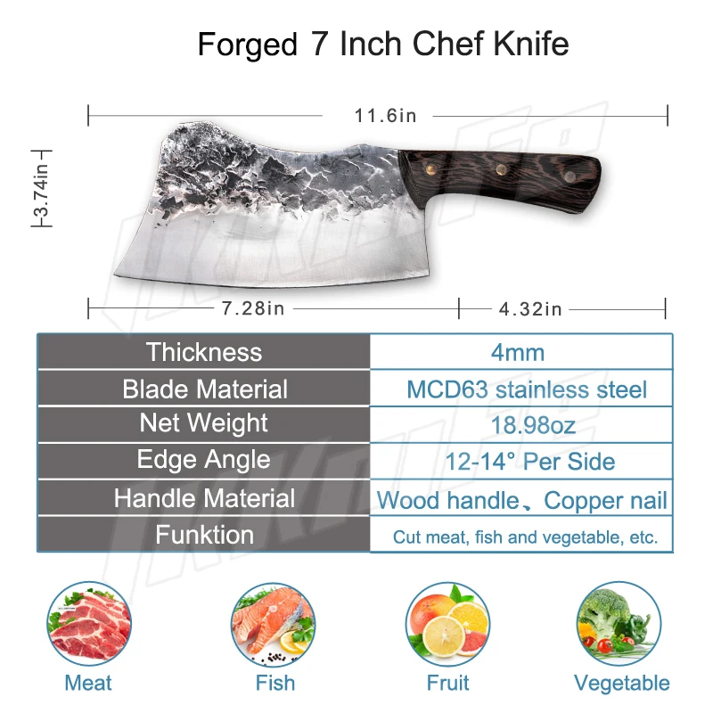 Нож для нарезки костей ручной работы из нержавеющей стали 7 5 дюйма|Кухонные ножи|