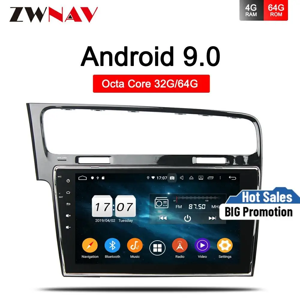 Автомагнитола на Android 9 0 мультимедийный видеоплеер навигация GPS для VW Golf 7 2013 2014 2015