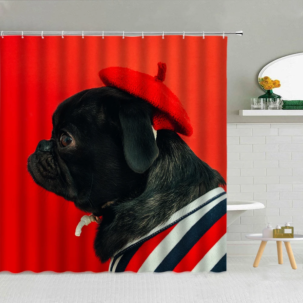 

Animal Shower Curtain Personality Cats Dogs Giraffes Owls Birds Bathroom Curtains Waterproof Cloth Bathtub Decor With Hooks Set