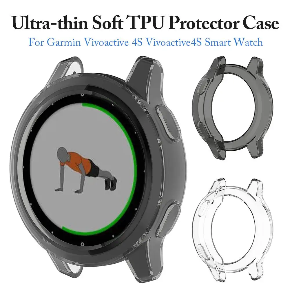 

For Garmin Vivoactive 4S Smart Watch Protective Case Replacement Anti-scratch Shockproof TPU Smartwatch Frame Shell Accossories