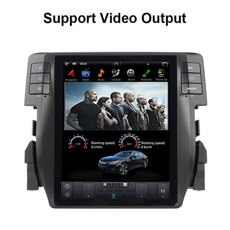 4G + 64G автомобильный радиоприемник Tesla Style Android 9 0 GPS-навигатор для Honda Civic2015-2022